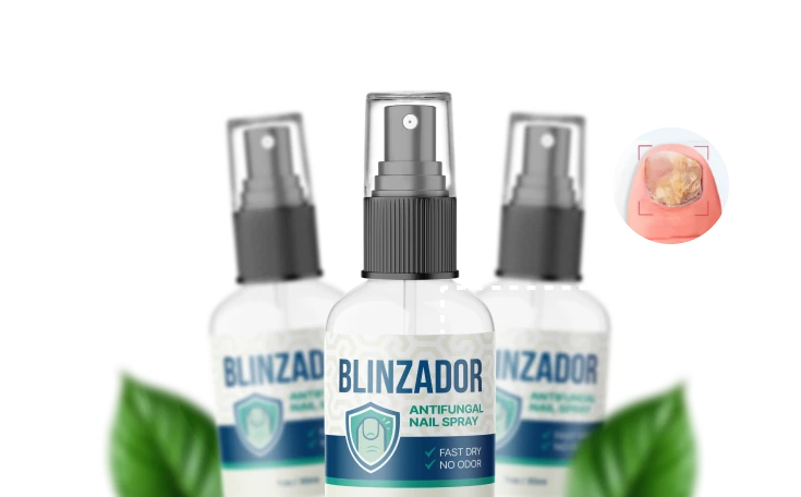 Three bottles of Blinzador nail and foot care spray